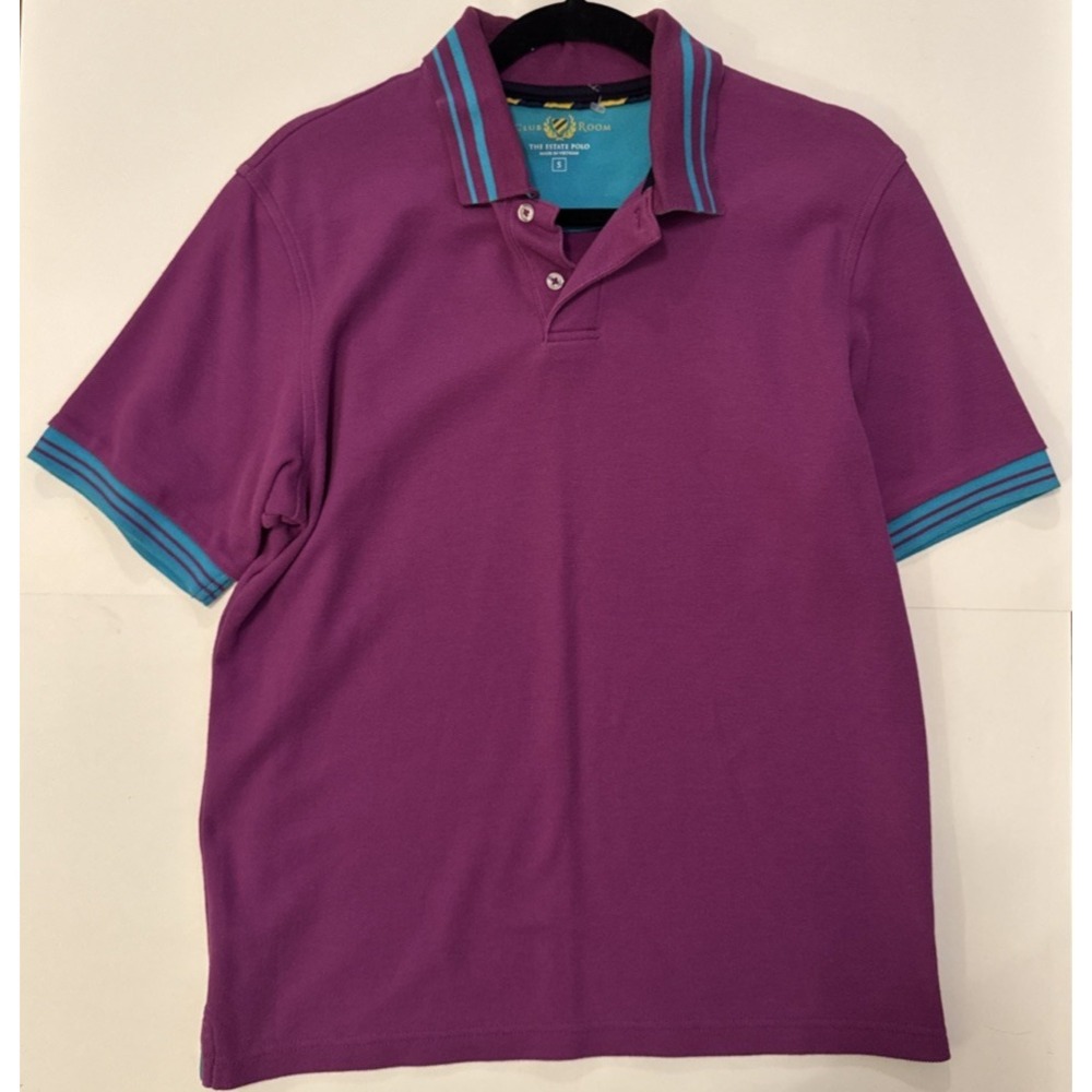 Club Room Men's Polo Shirt Purple Size Small